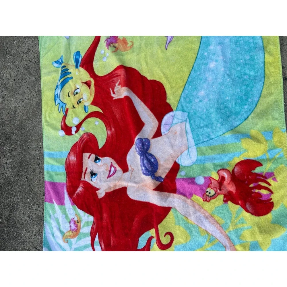 Disney Beach Towel OS Blue Ariel The Little Mermaid Flounder Sebastian Kids
